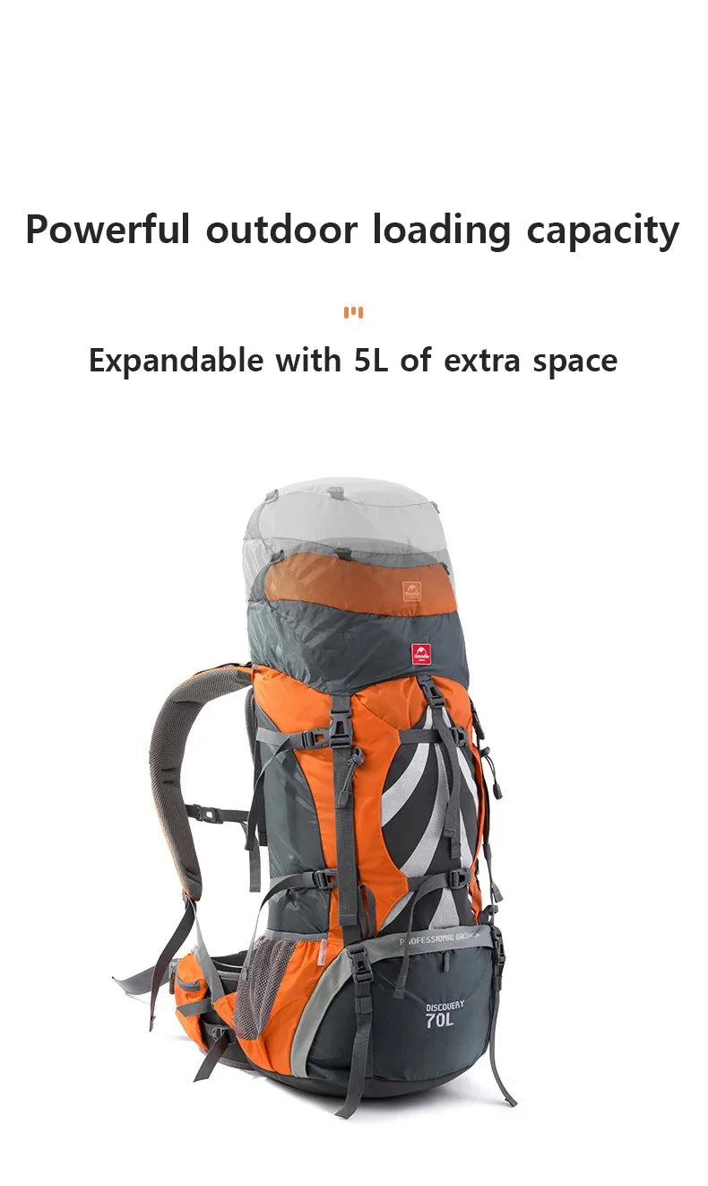 Mochila Discovery 70 litros + 5 Naturehike