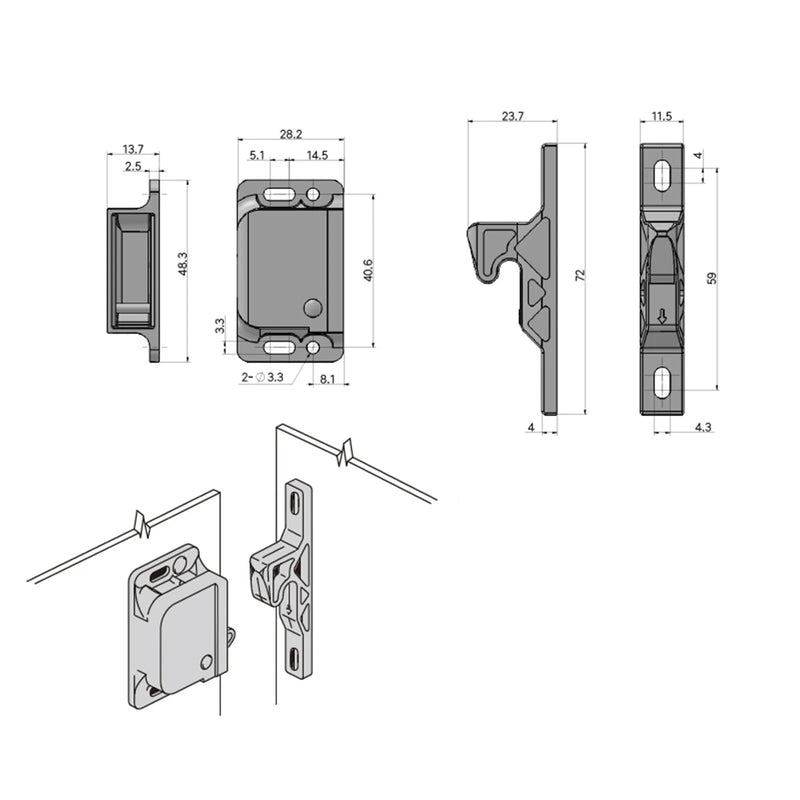 Kit 8 Trava Suporte Para Móveis Domésticos RV Trailer